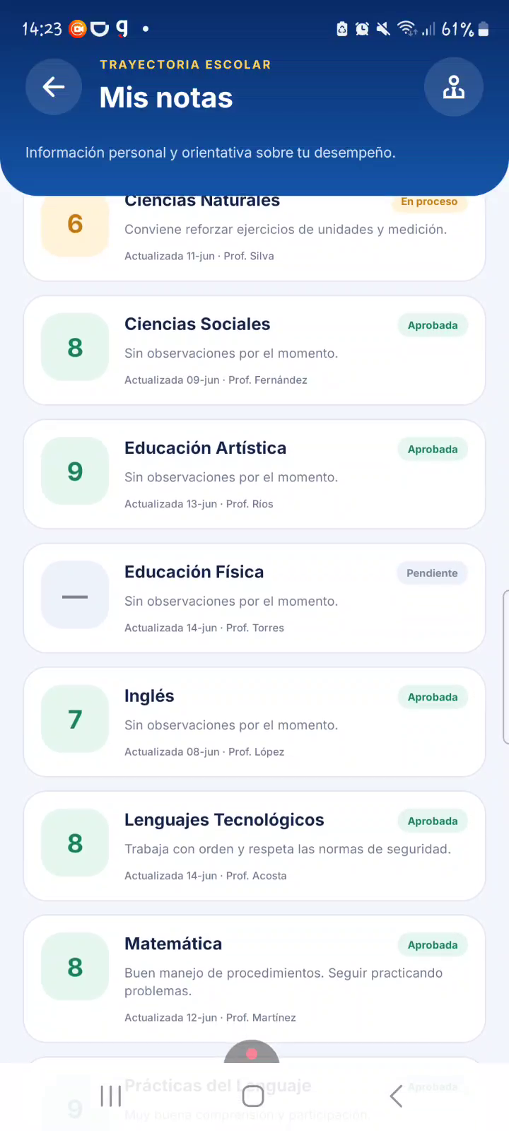 Información académica